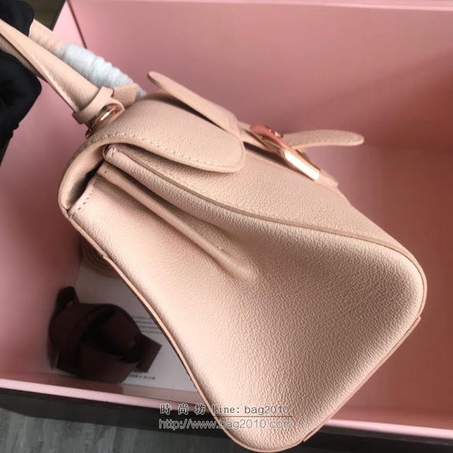 DELVAUX女包 2019春夏最新色 專櫃原廠皮 德爾沃女手提包 DS0028裸粉玫瑰金 中號 Delvaux單肩斜挎包  fcs1161